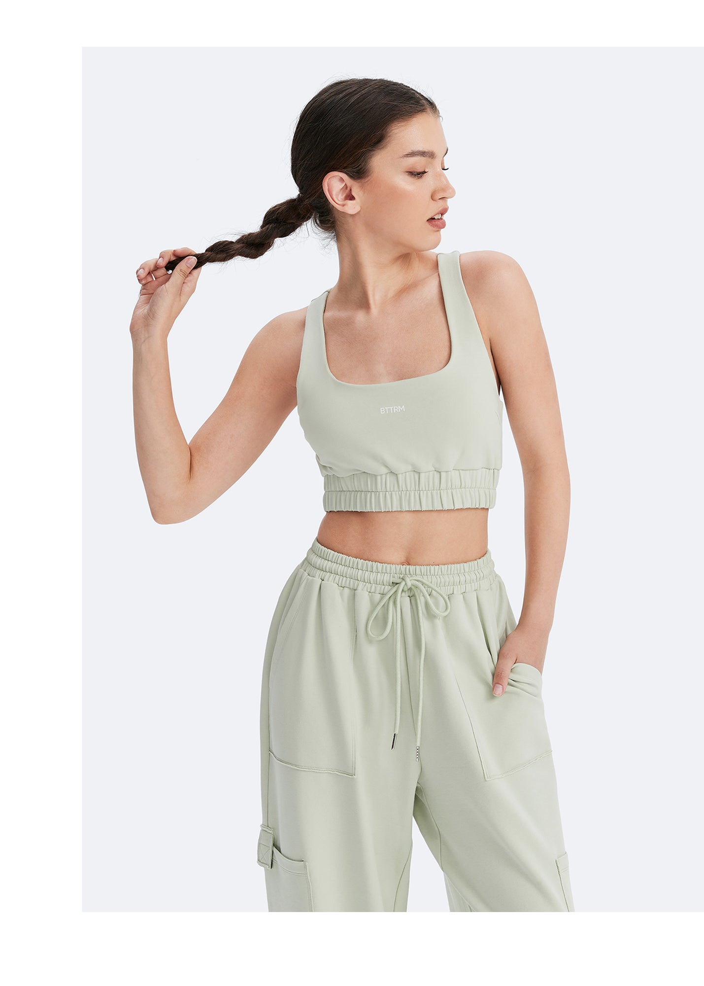 Scoop Neck Racerback Bra | Fresh Mint Green