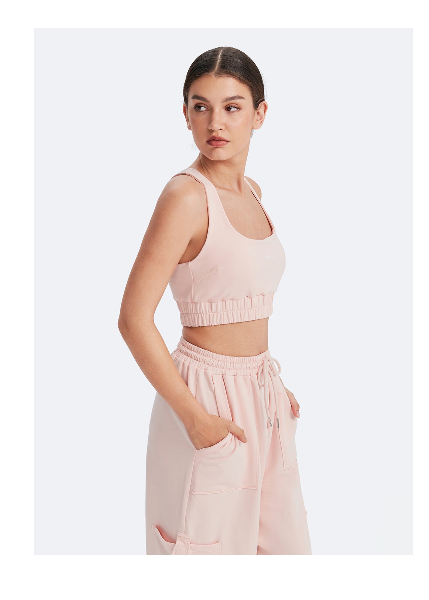 Scoop Neck Racerback Bra | Marshmallow Pink