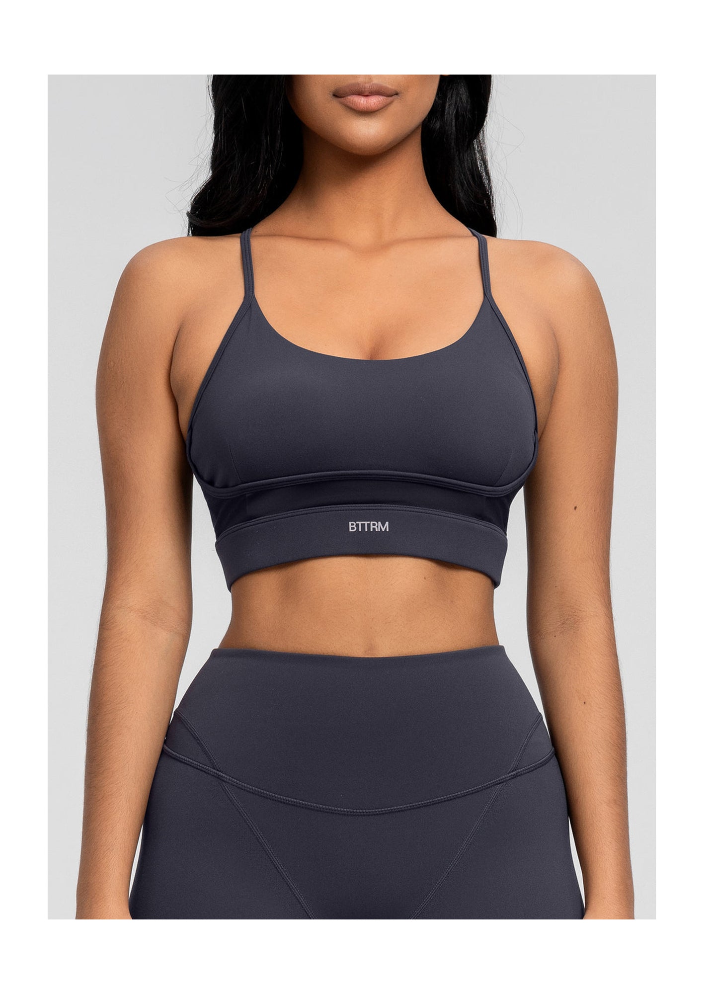 Seamless Crossback Bra | Charcoal