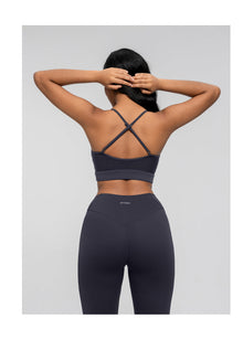 Seamless Crossback Bra | Charcoal