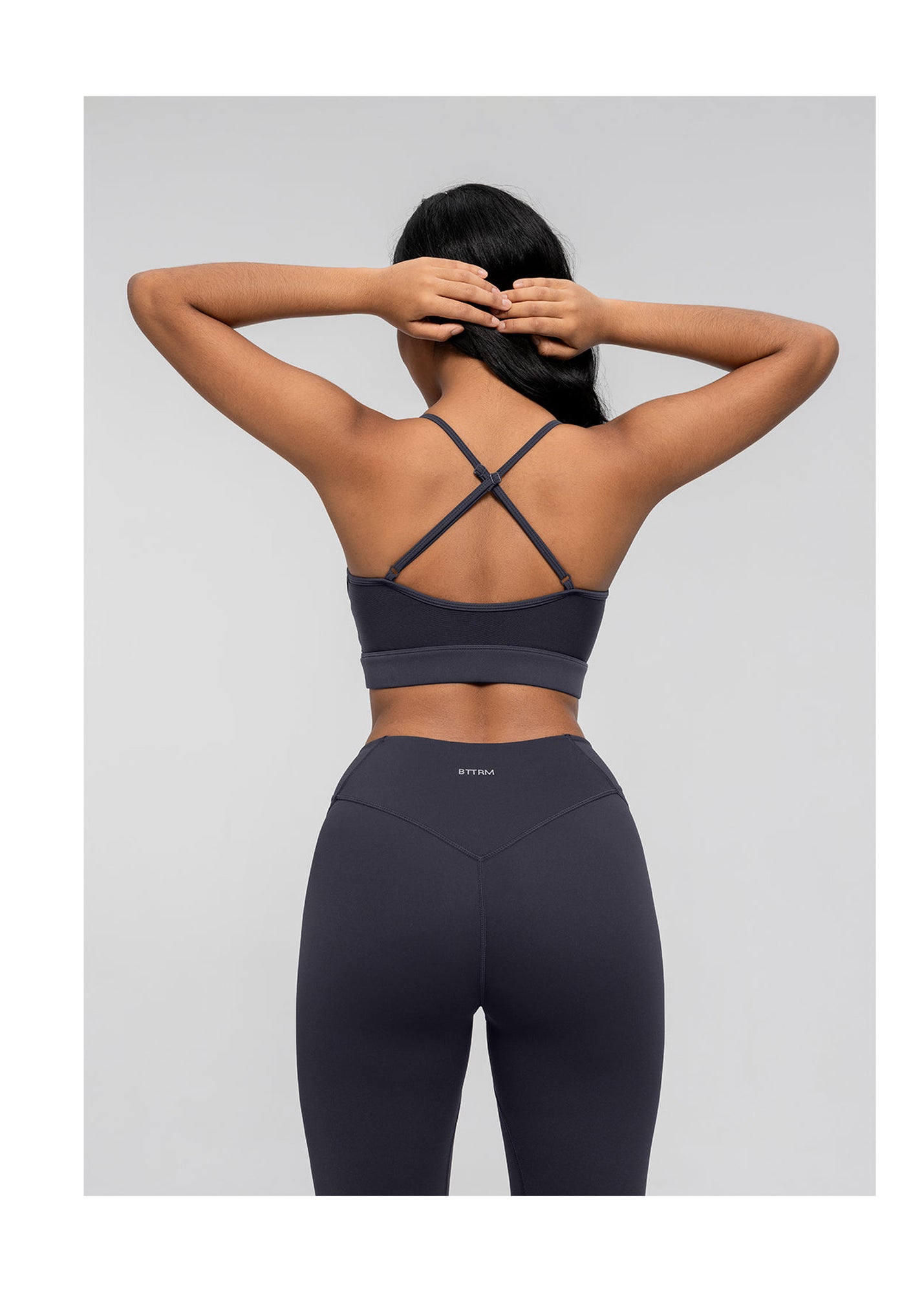 Seamless Crossback Bra | Charcoal