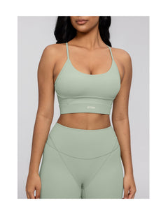 Seamless Crossback Bra | Sage Green