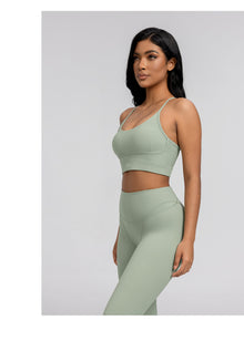 Seamless Crossback Bra | Sage Green
