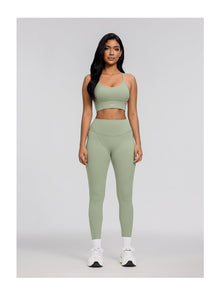 Seamless Crossback Bra | Sage Green