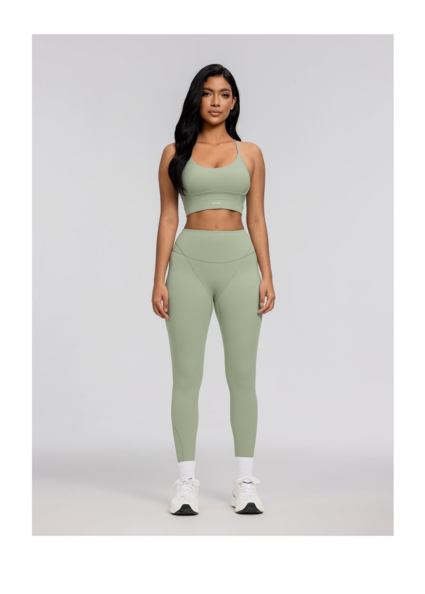 Seamless Crossback Bra | Sage Green