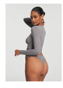 Seamless Thong Panty | Cool Gray