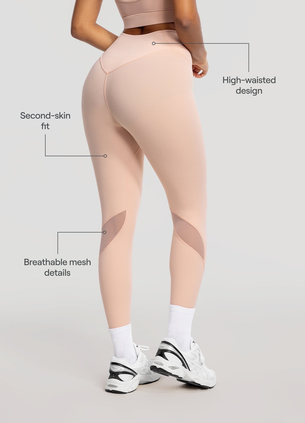 High-Waisted Stretch Performance Leggings | Seashell