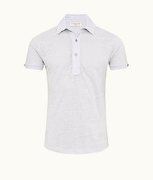 Sebastian Linen Tailored Fit Linen Polo Shirt | Serenity Blue