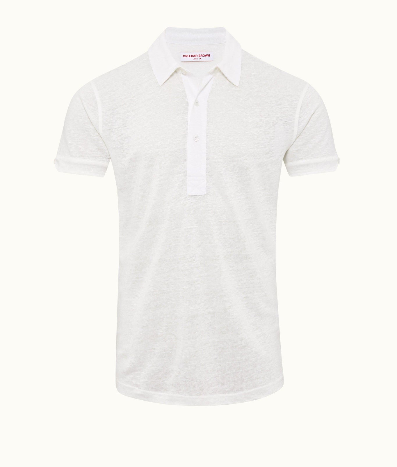 Sebastian Linen Tailored Fit Short-Sleeve Linen Polo Shirt | White Sand
