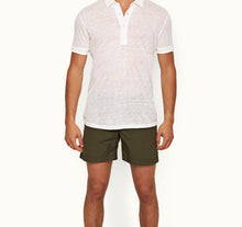 Sebastian Linen Tailored Fit Short-Sleeve Linen Polo Shirt | White Sand