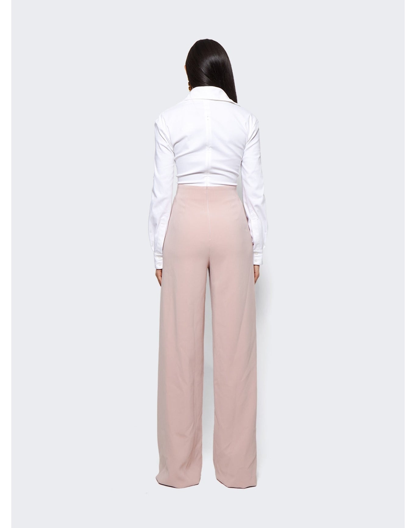 Sergio Hudson | Women | Mixed Media Tie Top Jumpsuit Blush | Blush