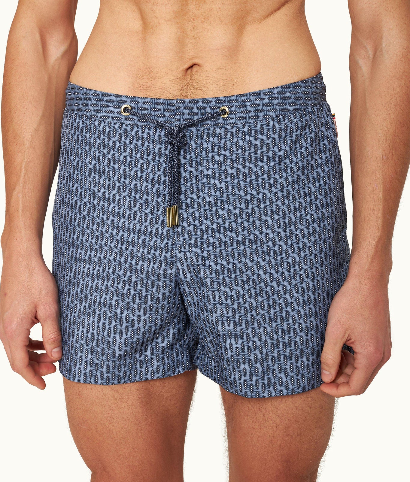 Setter Drawcord Perez Print Shorter-Length Swim Shorts | Springfield Blue