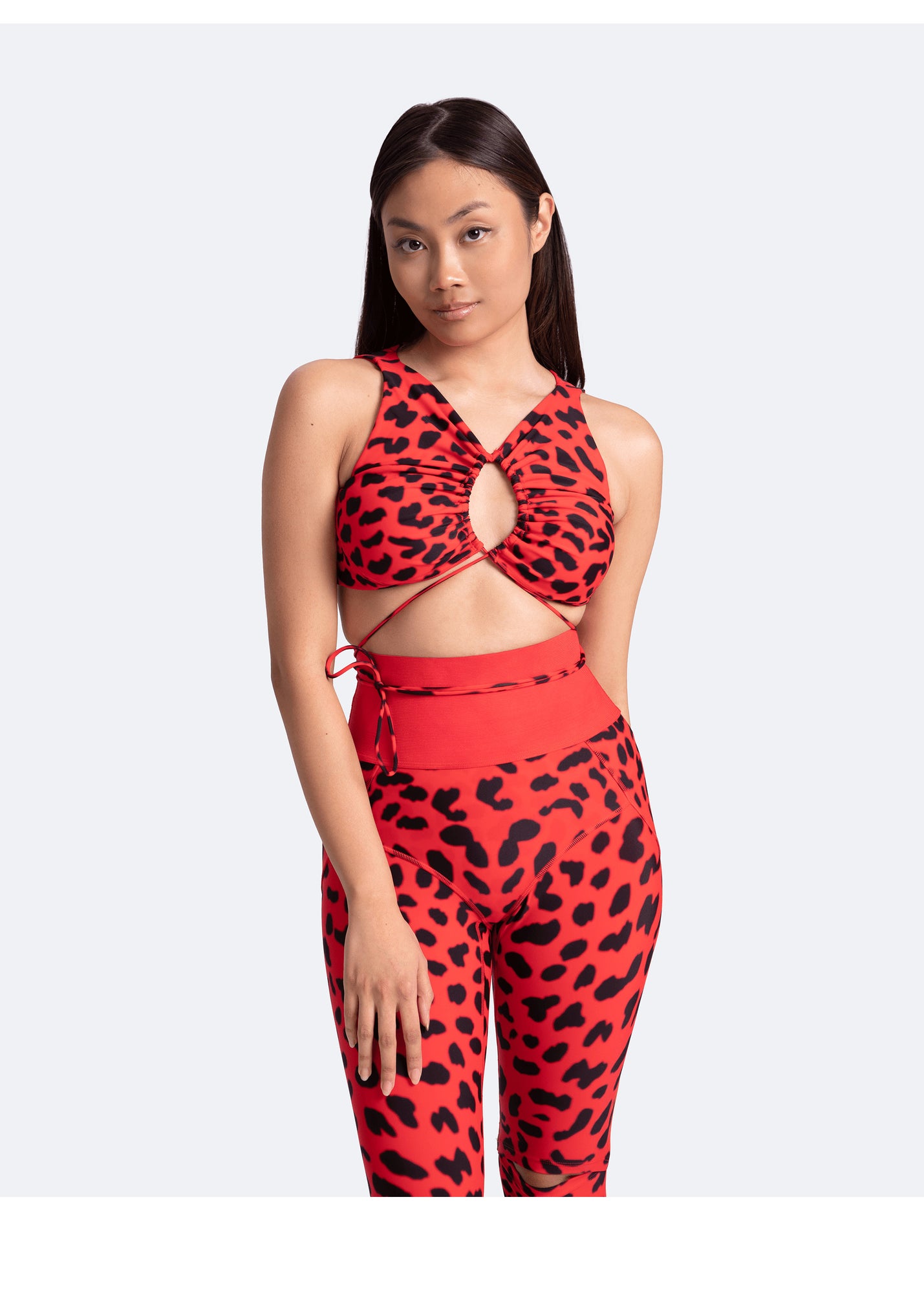 Sexy Front-Tie Support Top | Red Leo
