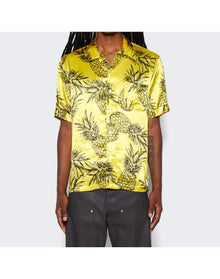 Shangri La | Men | Pineapple Print Hawaiian Shirt | Yellow
