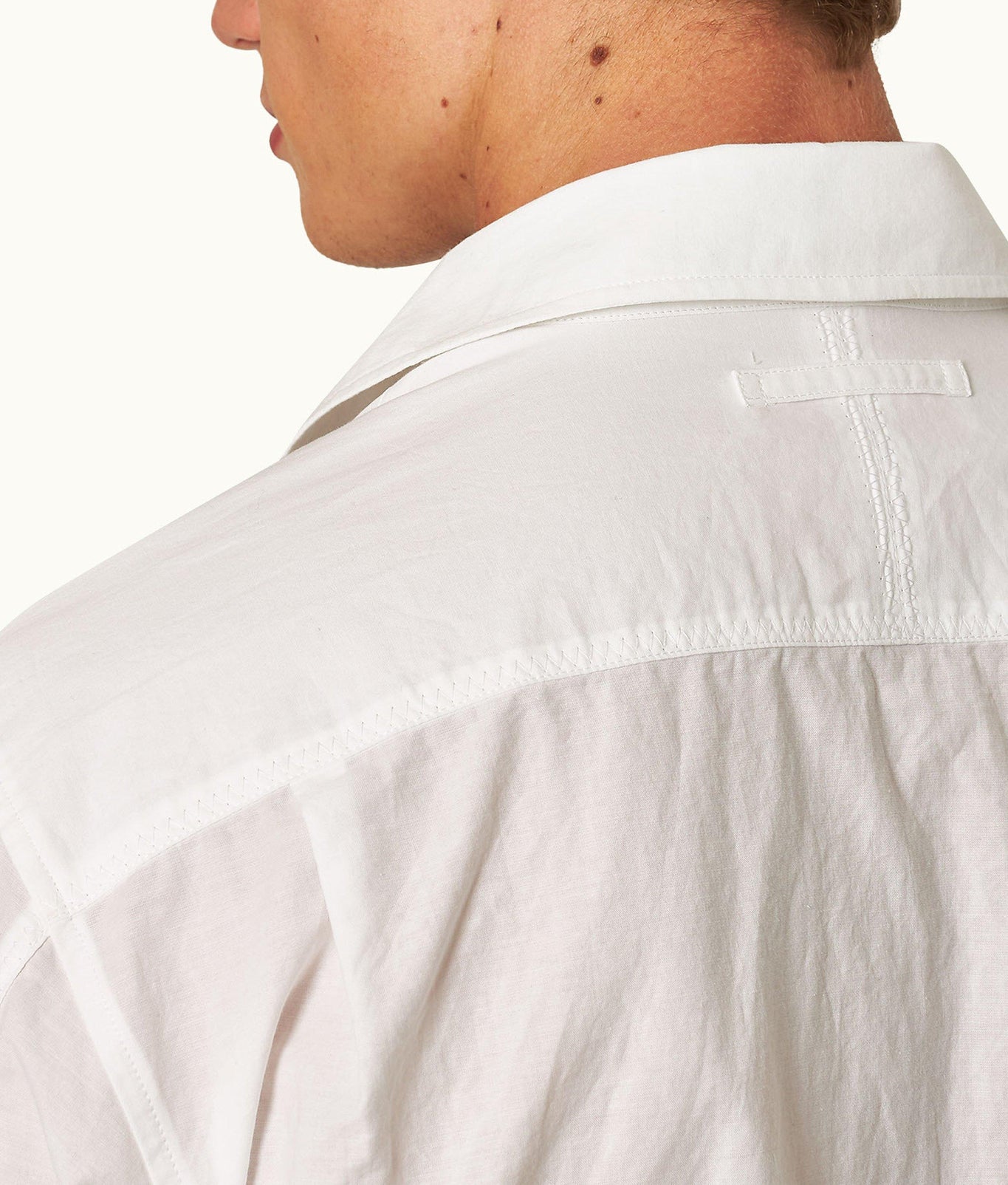 Shanklin Relaxed Fit Overhead Refined Cotton Shirt | White