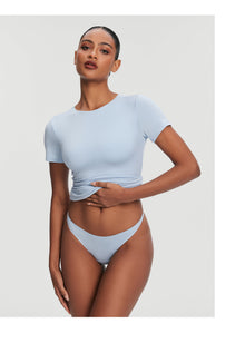 Short Sleeve Crew Neck Top | Sky Blue