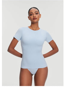 Short Sleeve Crew Neck Top | Sky Blue