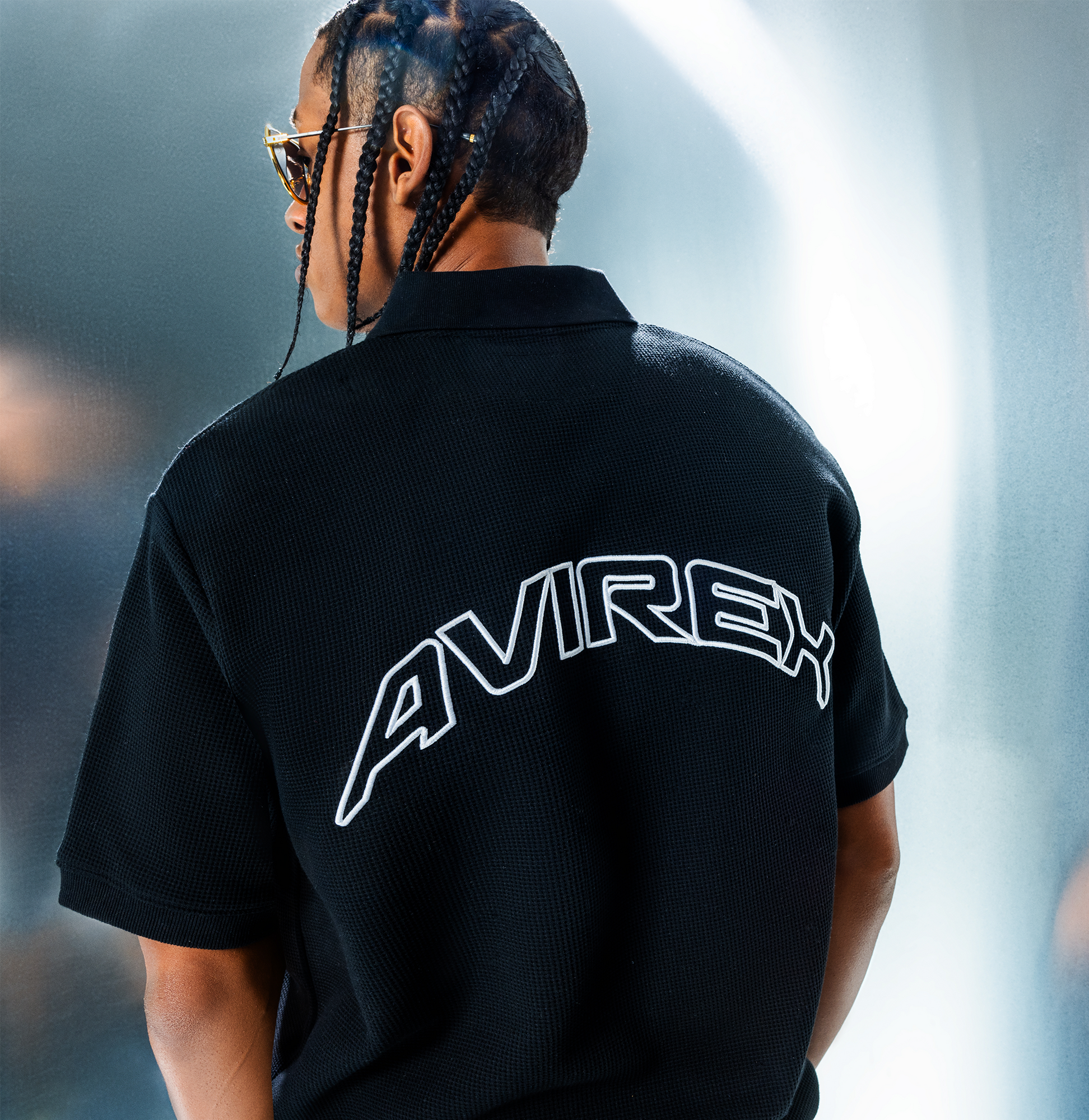 Tennis Waffle Polo | Black