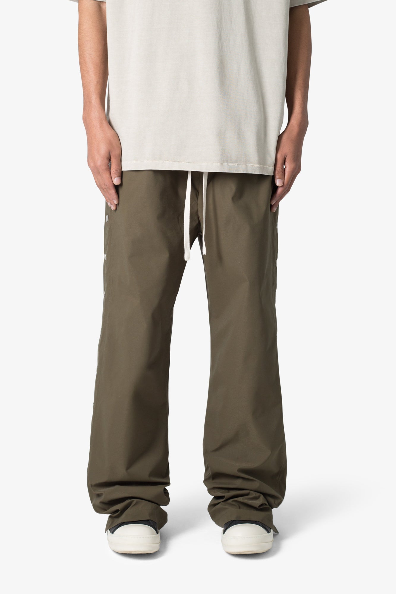 Side Snap Nylon Pants | Olive