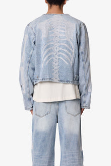 Skeleton Moto Jacket | Washed Blue