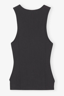 Sleeveless Melange Top | Black