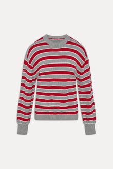 Sloane Oversized Knit Sweater - Cloud Cover Stripe