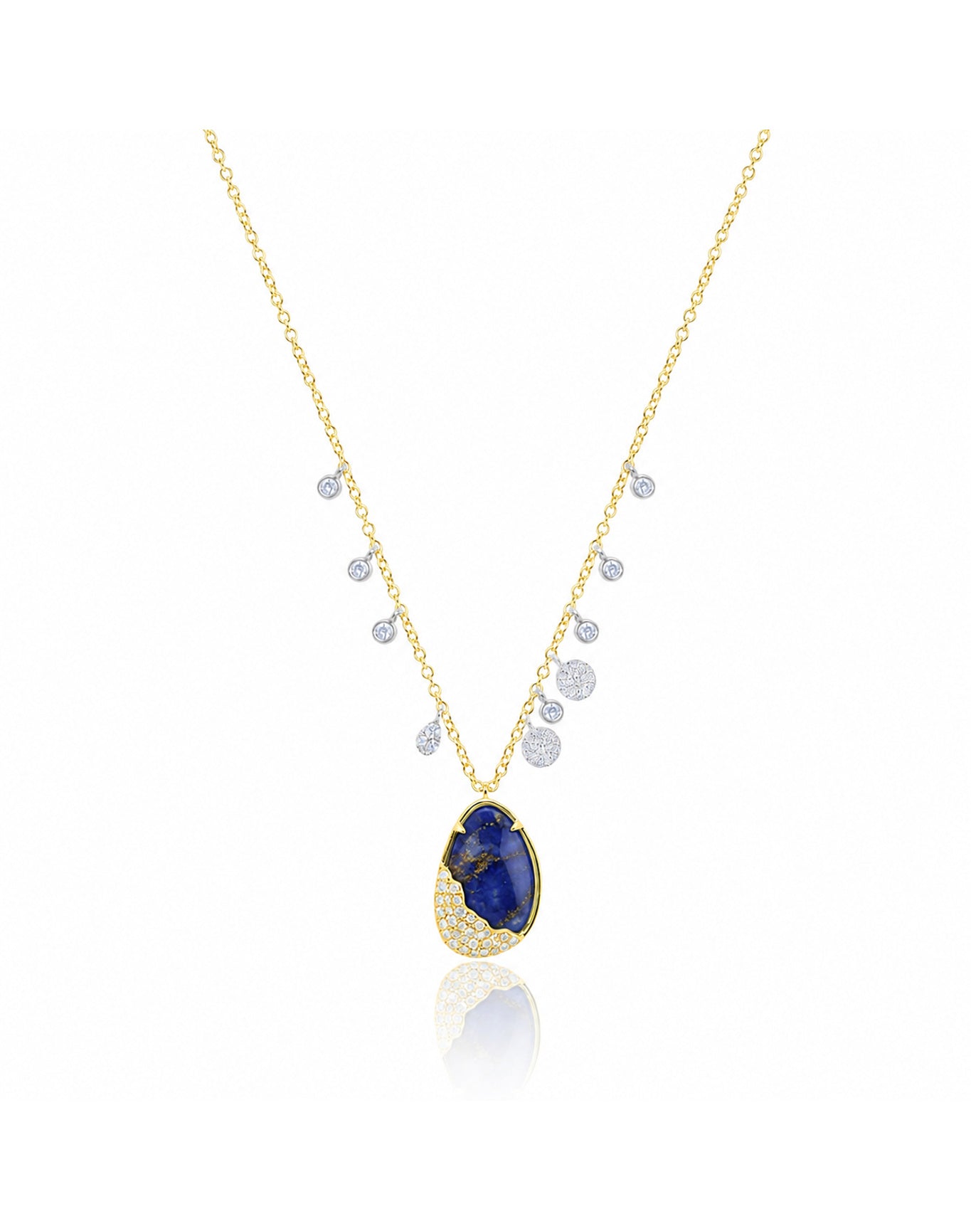 Sodalite Necklace | 14K Two Tone Gold
