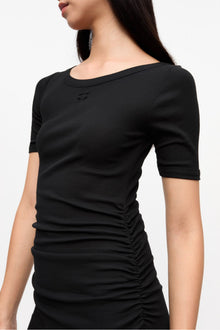 Soft Cotton Rib Dress | Black