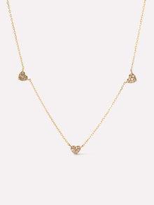 Heart Station Necklace | 10K Solid Gold | Diamonds