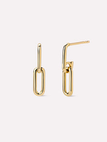 Oval Links Drop Earrings | 10K Solid Gold