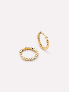 Gold Slim Twist Hoops | 10K Solid Gold