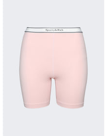 Sporty & Rich | Women | Serif Logo Biker Shorts | Ballet Pink