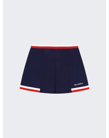 Sporty & Rich | Women | Serif Logo Mila Pleated Skirt | Navy
