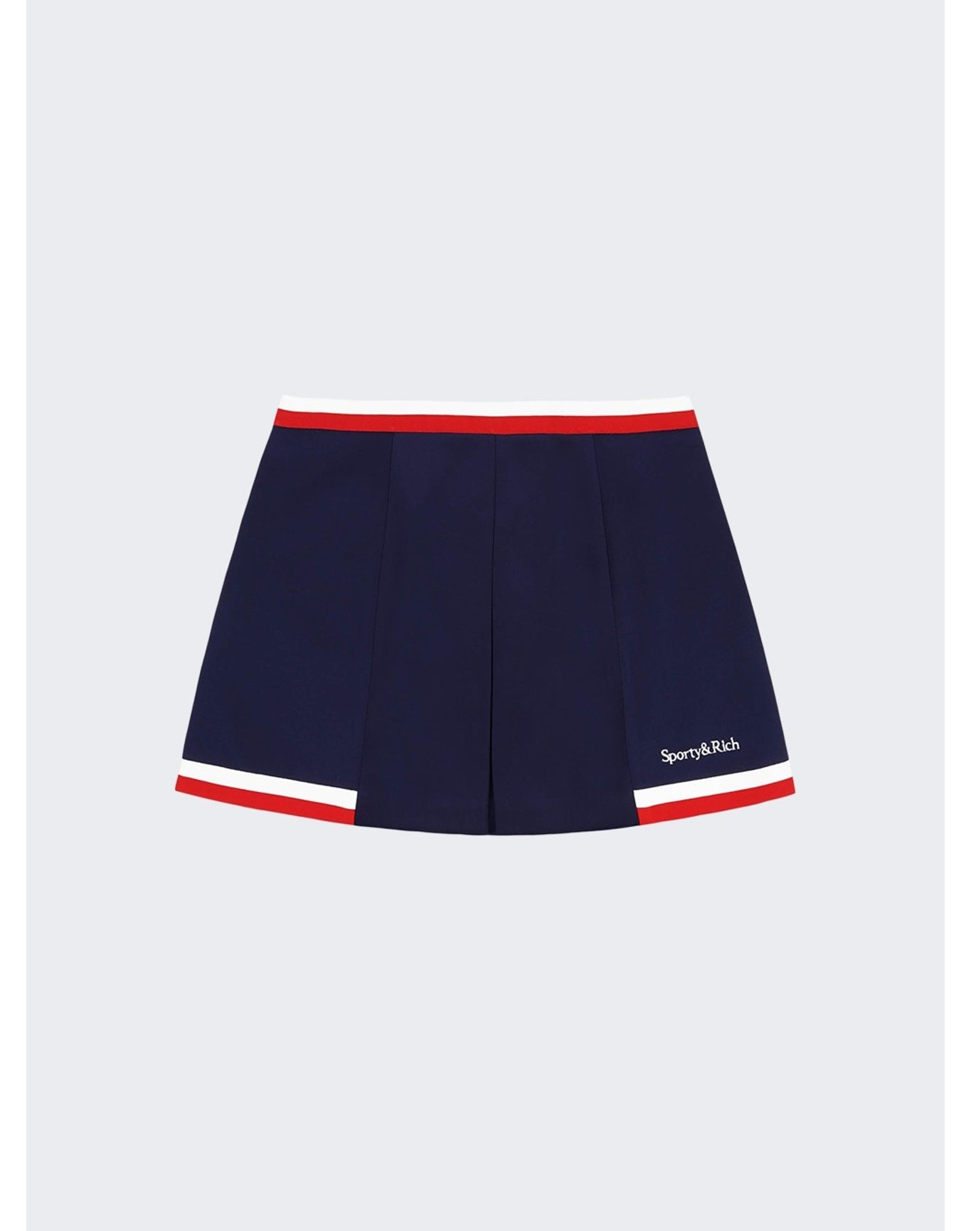 Sporty & Rich | Women | Serif Logo Mila Pleated Skirt | Navy