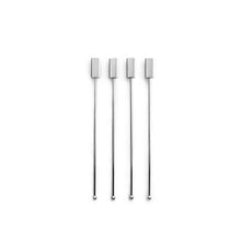Striations Drink Stirrers | Silver-Plated Stainless Steel | Set of 4