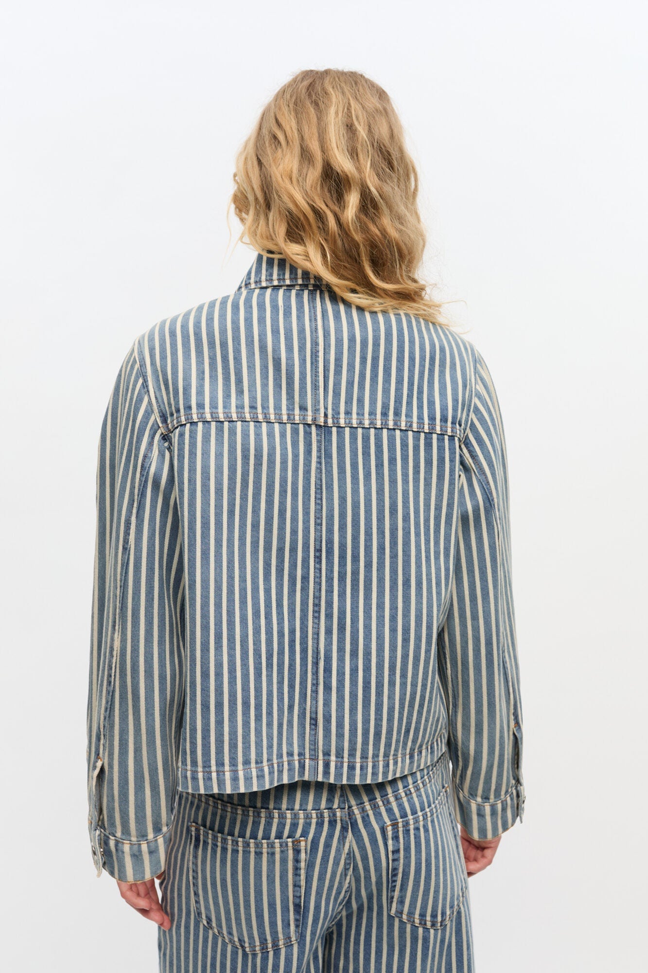 Striped Denim Jacket | Soft Chambray