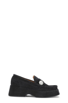 Suede Jewel Loafers | Black