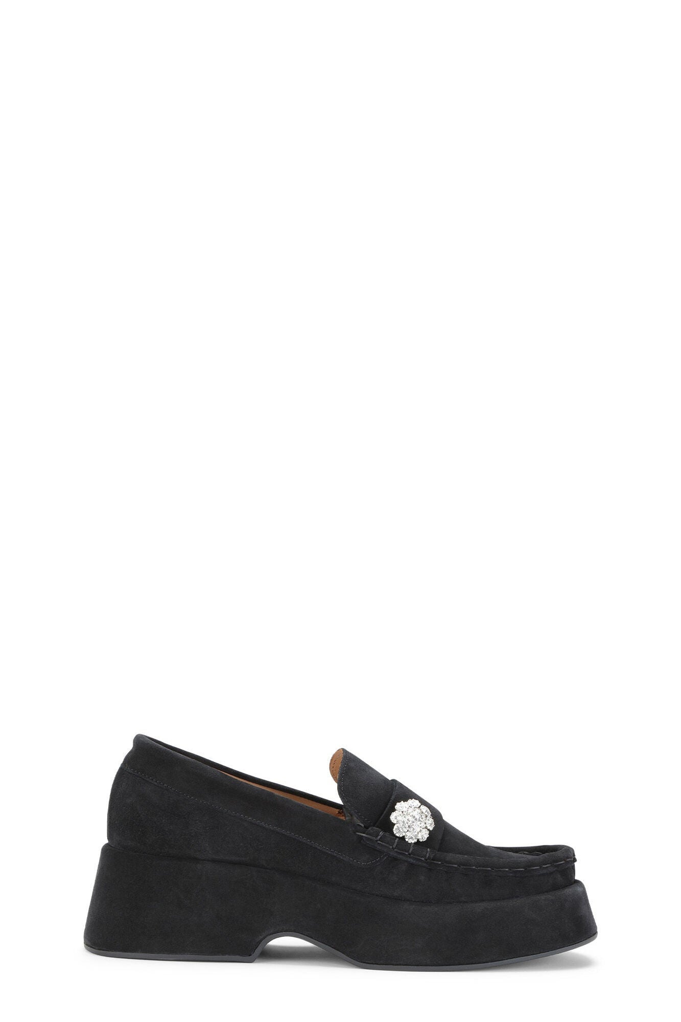 Suede Jewel Loafers | Black