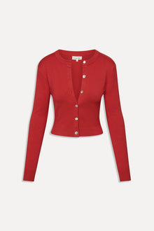 Sundae Cropped Cardigan - Cherry