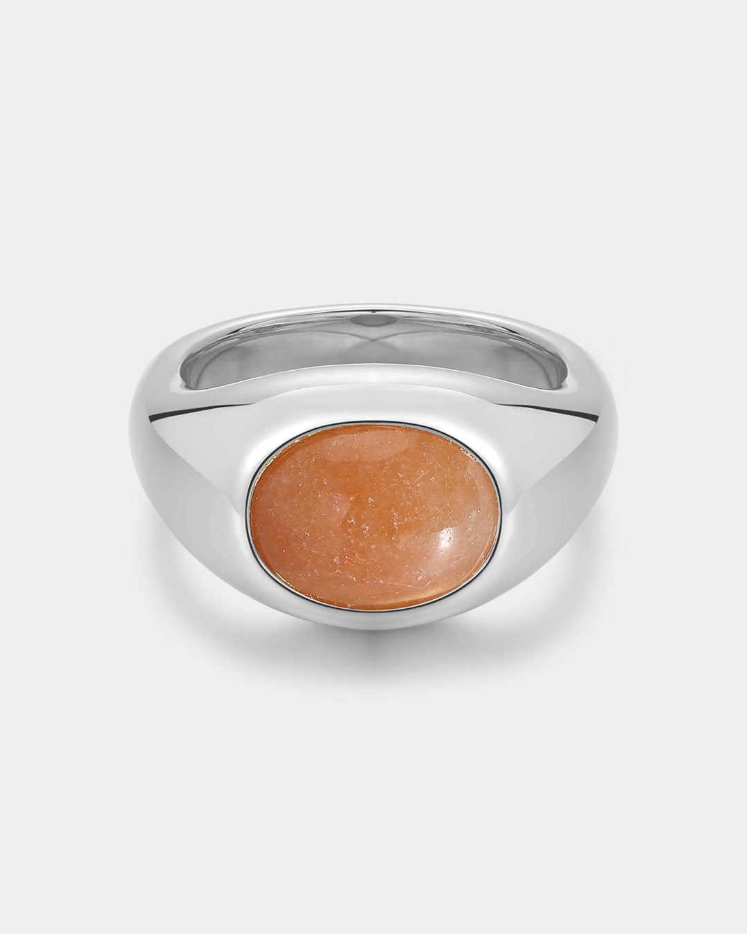 Sunset Stone Signet Ring | Green Aventurine | Silver