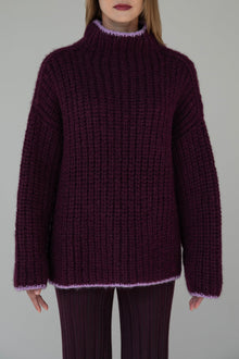Sylvie Handknit Pullover | Aubergine