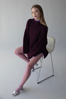 Sylvie Handknit Pullover | Aubergine