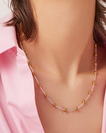 Glass Pearl | Sylvie Necklace | Gold Ion Plated/Silver Dipped Brass