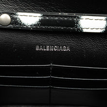 Balenciaga | Pre-Owned Shiny Box Calfskin Polka Dot Hourglass Wallet On Chain | Black