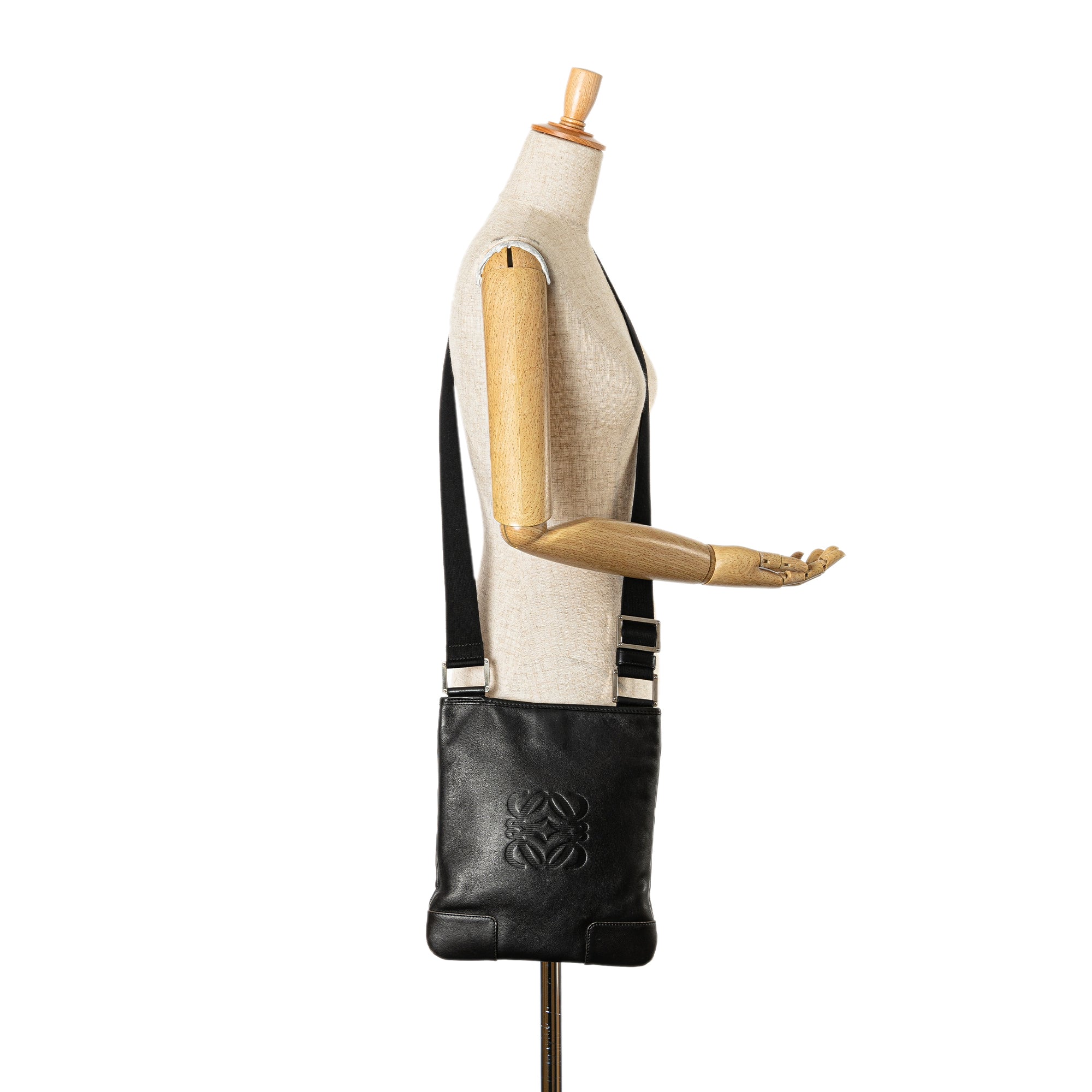 LOEWE | Pre-Owned Anagram Leather Crossbody | Black