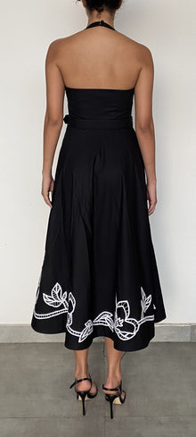 Daha Sweatheart Neck Midi Dress | Black/White