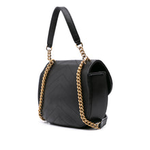 Chanel | Pre-Owned CC Chevron Lambskin Round Flap Satchel | Black