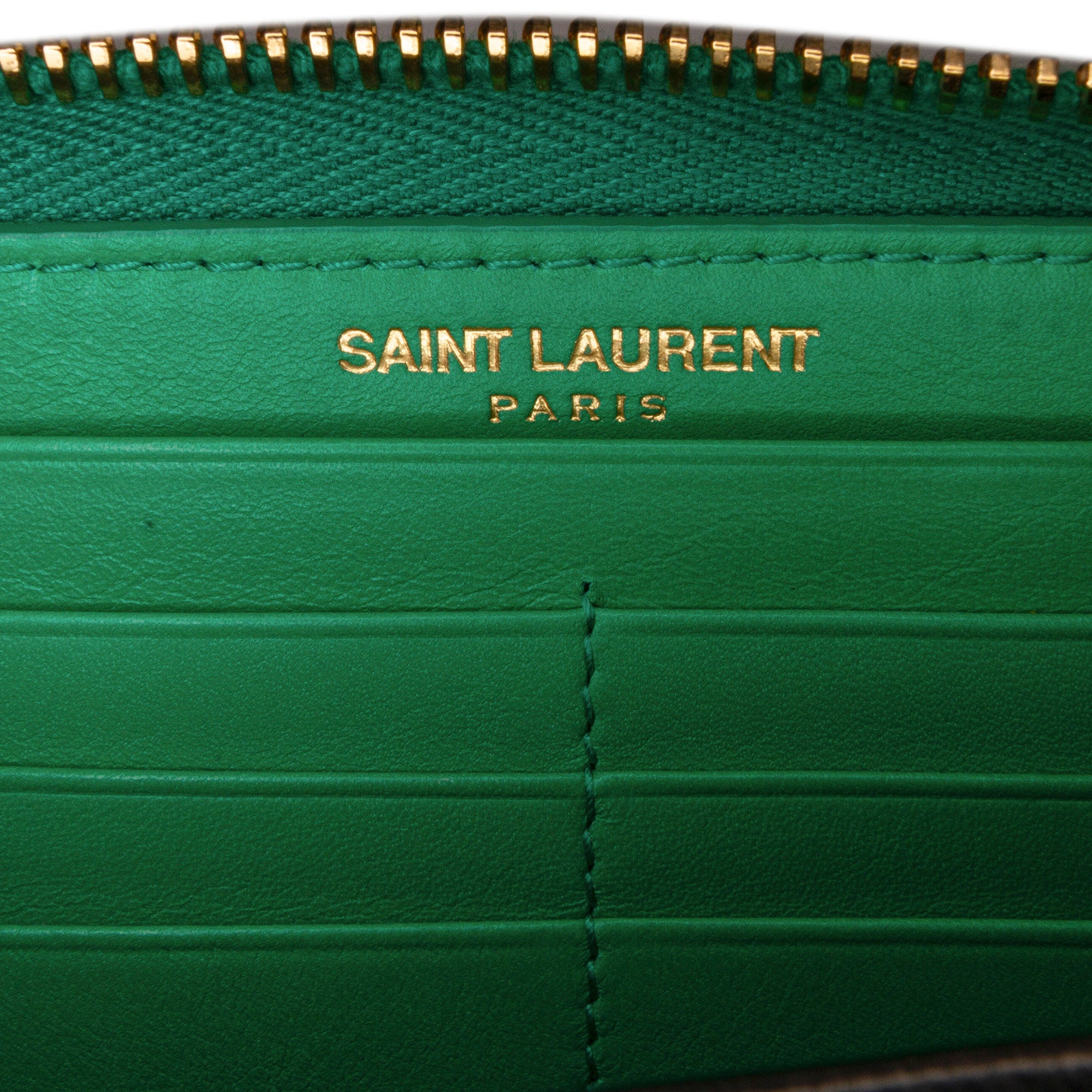 Saint Laurent | Pre-Owned Y Line Long Wallet | Green
