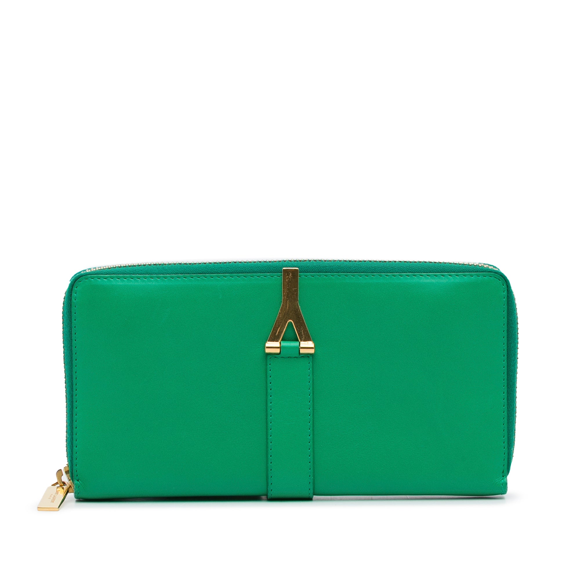 Saint Laurent | Pre-Owned Y Line Long Wallet | Green
