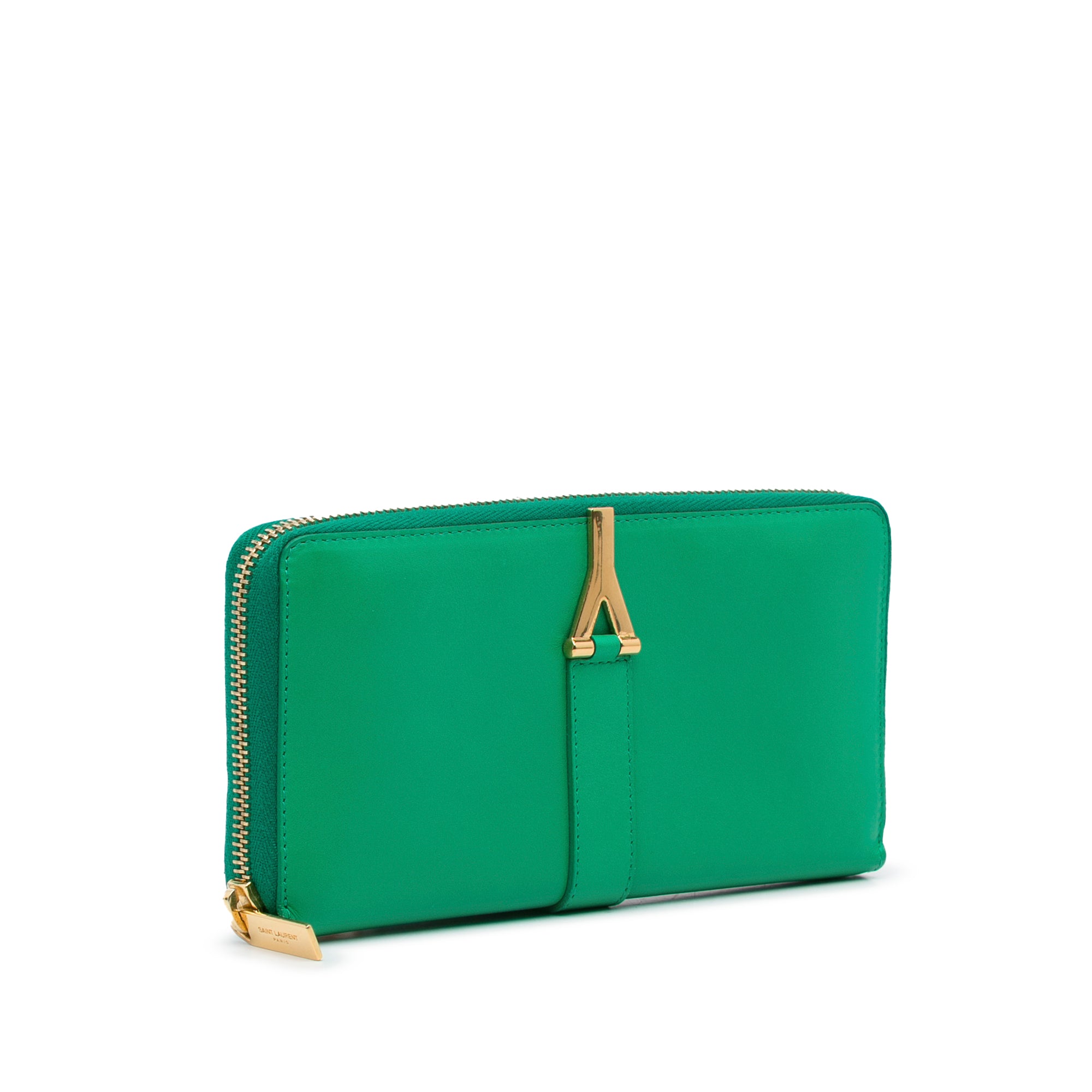 Saint Laurent | Pre-Owned Y Line Long Wallet | Green